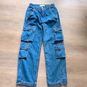 Denim Forum Women's Blue Cargo Jeans